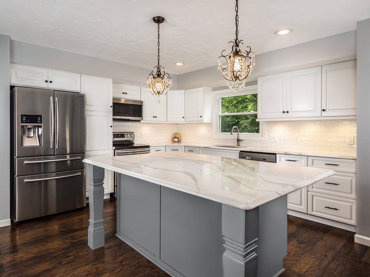 Traditional white and gray kitchen transformation