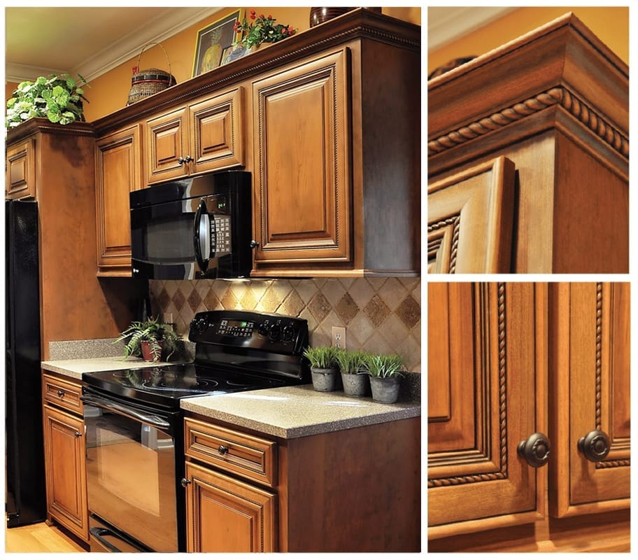 Kitchen upgrade with solid wood cabinets in select cherry wood