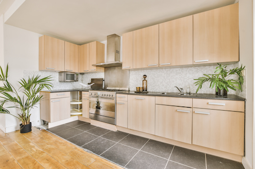 cream colored wood for kitchen cabinet