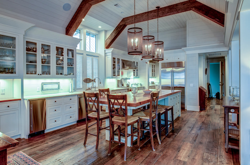 solid wood kitchen cabinet in elegant looking home